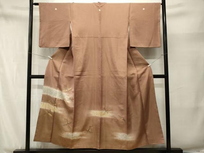 平和屋着物■豪華色留袖　刺繍　芒飛鶴文　暈し染め　金彩　金通し地　正絹　逸品　CABN1883ev