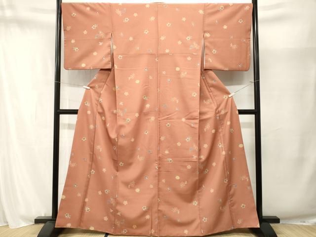 平和屋着物■小紋　舞花文　洗える着物　CABN1898ev