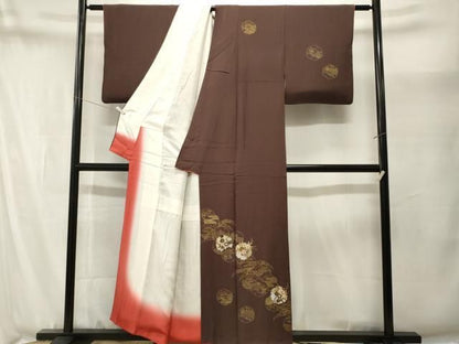 平和屋着物■訪問着　刺繍　雪芝雪輪枝花文　金銀彩　正絹　逸品　CABN1923ev