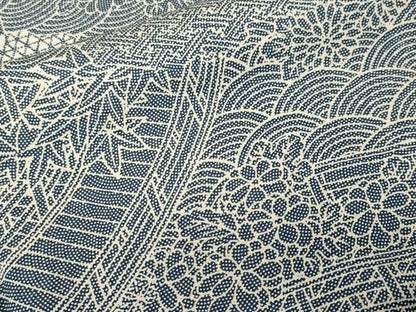 平和屋着物■上質な小紋　渡り橋青海波花文　正絹　逸品　CABN1948ev
