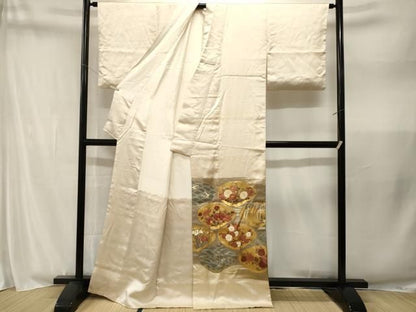 平和屋着物■豪華色留袖　駒刺繍　貝合せ立波草花文　暈し染め　金彩　ますいわ屋扱い　正絹　逸品　CABN1949ev