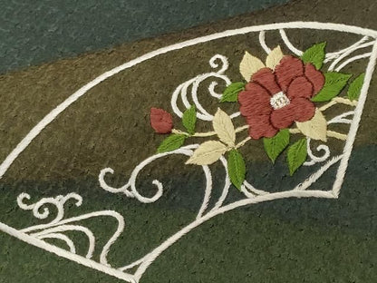 平和屋着物■訪問着　総刺繍　地紙立波草花文　正絹　逸品　CABN1956ev