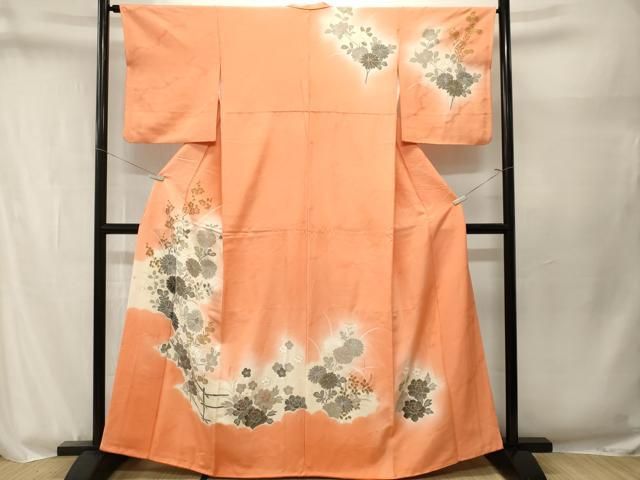 平和屋着物■訪問着　草花文　暈し染め　金彩　正絹　逸品　CABN1982ev