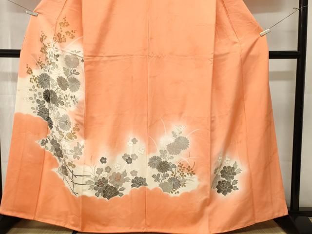 平和屋着物■訪問着　草花文　暈し染め　金彩　正絹　逸品　CABN1982ev
