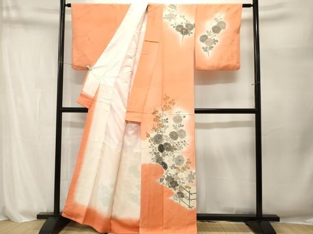 平和屋着物■訪問着　草花文　暈し染め　金彩　正絹　逸品　CABN1982ev