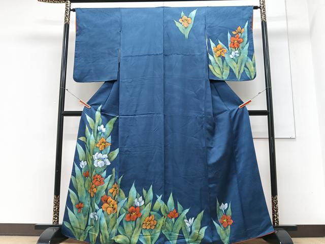 平和屋着物■訪問着　手描き　草花文　正絹　逸品　CABN2002xe