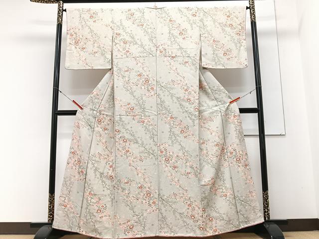 平和屋着物■上質な小紋　枝花文　正絹　逸品　CABN2003xe