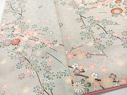 平和屋着物■上質な小紋　枝花文　正絹　逸品　CABN2003xe