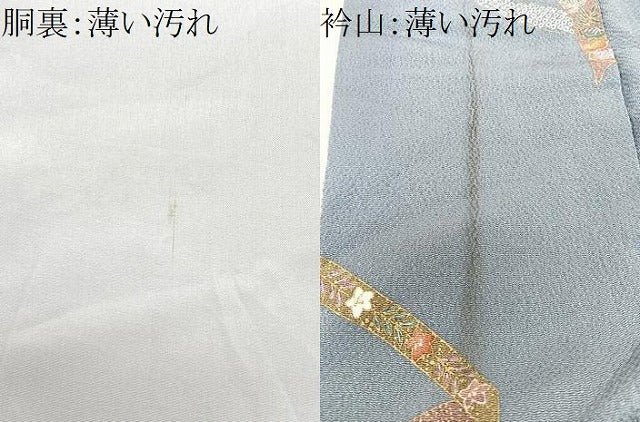 平和屋着物■上質な小紋　短冊草花文　金彩　鬼しぼ縮緬　正絹　逸品　CABN2007xe