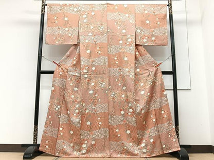 平和屋着物■上質な小紋　枝垂れ花文　金彩　正絹　逸品　CABN2008xe