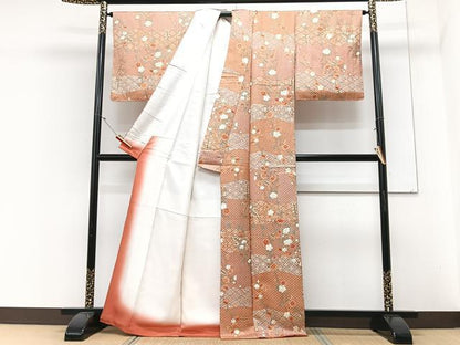 平和屋着物■上質な小紋　枝垂れ花文　金彩　正絹　逸品　CABN2008xe