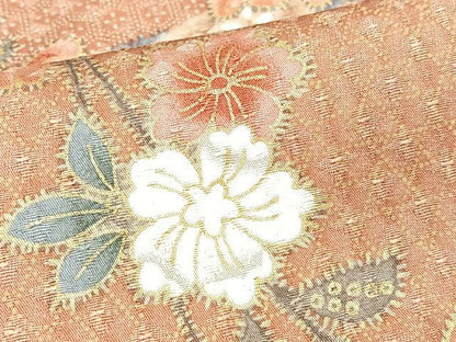 平和屋着物■上質な小紋　枝垂れ花文　金彩　正絹　逸品　CABN2008xe