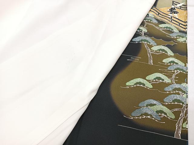 平和屋着物■豪華黒留袖　渡り橋人物風景文　暈し染め　金彩　正絹　逸品　CABN2010xe