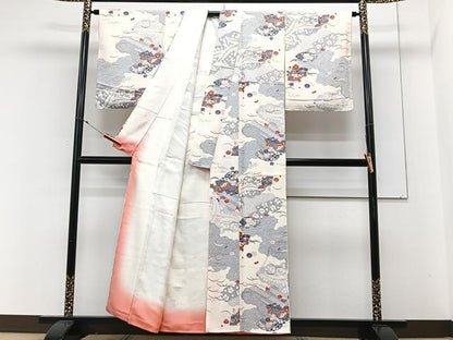 平和屋着物■上質な小紋　地紙草花文　金彩　正絹　逸品　未使用　CABN2011xe
