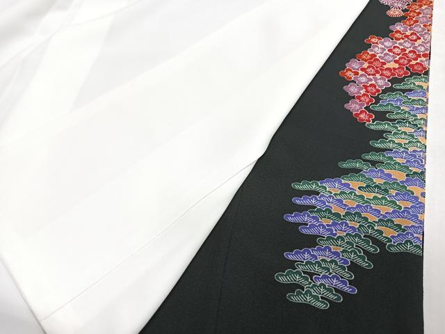 平和屋着物■豪華黒留袖　駒刺繍　御所車花文　金彩　正絹　逸品　CABN2013xe