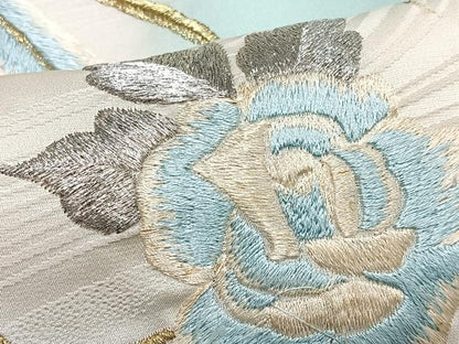 平和屋着物■豪華振袖　総刺繍　尾長鳥草花文　暈し染め　金銀糸　正絹　逸品　CABN2015xe