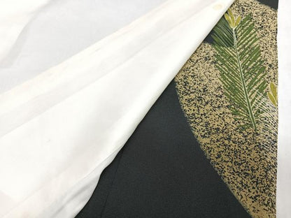 平和屋着物■豪華黒留袖　駒刺繍　枝松文　金彩　正絹　逸品　CABN2016xe
