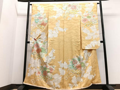 平和屋着物■豪華振袖　刺繍　花車文　金銀彩　正絹　逸品　CABN2019xe
