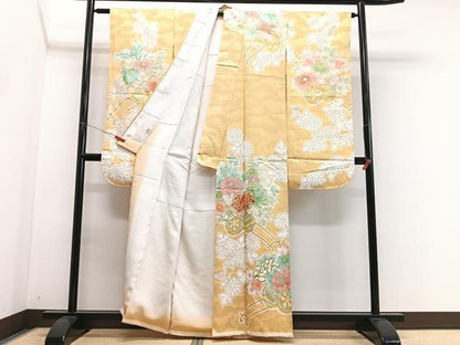 平和屋着物■豪華振袖　刺繍　花車文　金銀彩　正絹　逸品　CABN2019xe