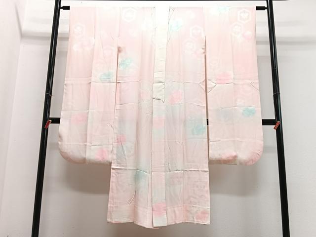 平和屋着物■振袖用長襦袢　無双仕立て　亀甲花地紋　暈し染め　正絹　逸品　CABN2020xe