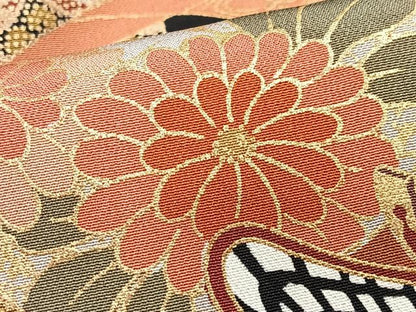 平和屋着物■豪華黒留袖　駒刺繍　御所車花文　金彩　正絹　逸品　CABN2023xe