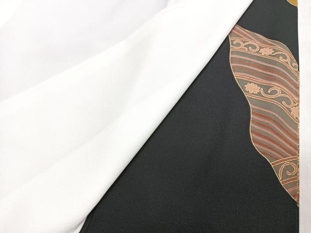 平和屋着物■豪華黒留袖　駒刺繍　御所車花文　金彩　正絹　逸品　CABN2023xe