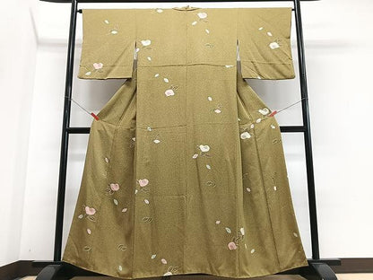 平和屋着物■上質な小紋　舞花文　金彩　正絹　逸品　CABN2026xe