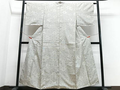 平和屋着物■上質なお召　楓文　正絹　逸品　CABN2027xe
