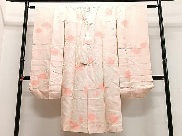 平和屋着物■振袖用長襦袢　袷　舞花地紋　正絹　逸品　CABN2028xe