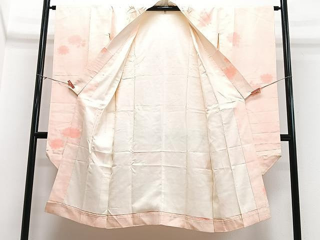 平和屋着物■振袖用長襦袢　袷　舞花地紋　正絹　逸品　CABN2028xe