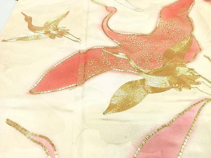 平和屋着物■豪華振袖　駒刺繍　飛鶴文　金彩　正絹　逸品　CABN2029xe