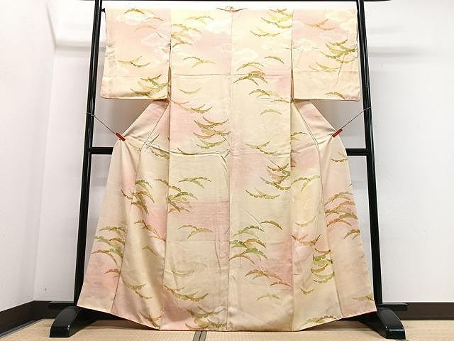 平和屋着物■上質な小紋　雲取り雪芝文　暈し染め　正絹　逸品　CABN2032xe