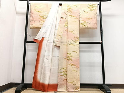 平和屋着物■上質な小紋　雲取り雪芝文　暈し染め　正絹　逸品　CABN2032xe