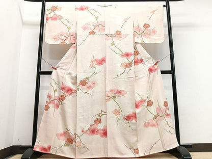 平和屋着物■上質な小紋　枝梅文　金彩　正絹　逸品　未使用　CABN2033xe