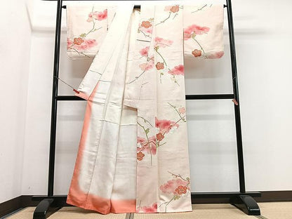 平和屋着物■上質な小紋　枝梅文　金彩　正絹　逸品　未使用　CABN2033xe