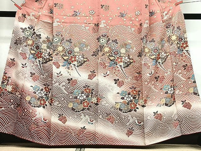 平和屋着物■訪問着　立波花筏　暈し染め　金彩　正絹　逸品　CABN2034xe