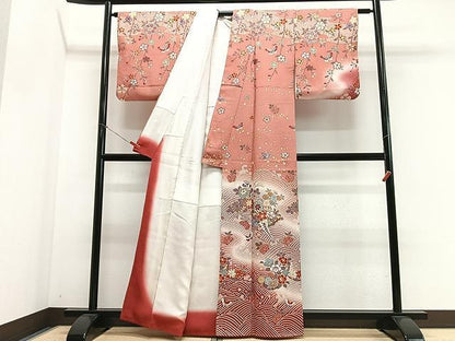 平和屋着物■訪問着　立波花筏　暈し染め　金彩　正絹　逸品　CABN2034xe