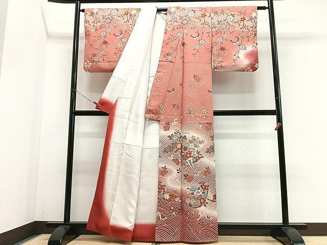平和屋着物■訪問着　立波花筏　暈し染め　金彩　正絹　逸品　CABN2034xe
