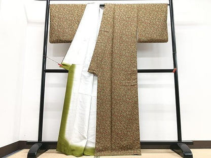 平和屋着物■上質な小紋　更紗花文　正絹　逸品　CABN2036xe