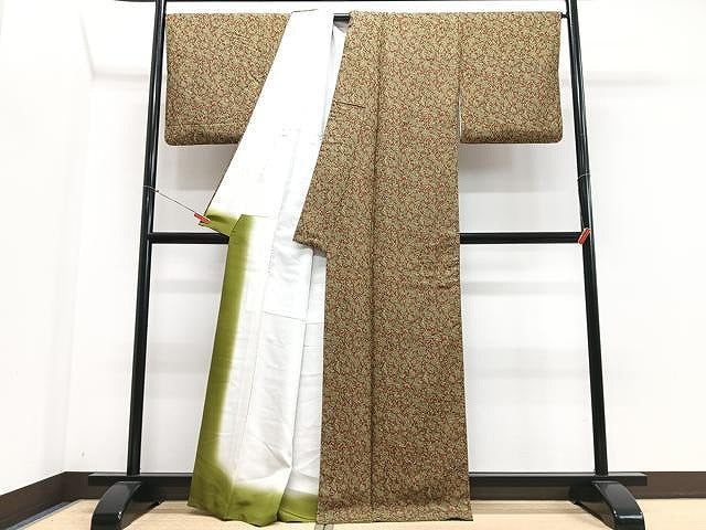 平和屋着物■上質な小紋　更紗花文　正絹　逸品　CABN2036xe