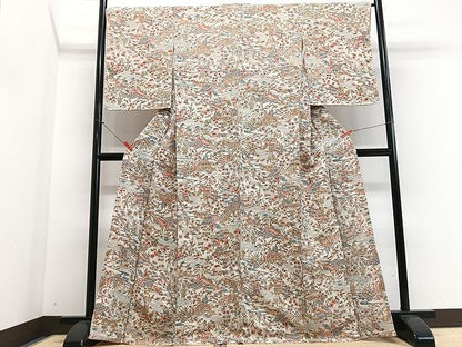 平和屋着物■上質な小紋　風景文　鬼しぼ縮緬　正絹　逸品　未使用　CABN2037xe