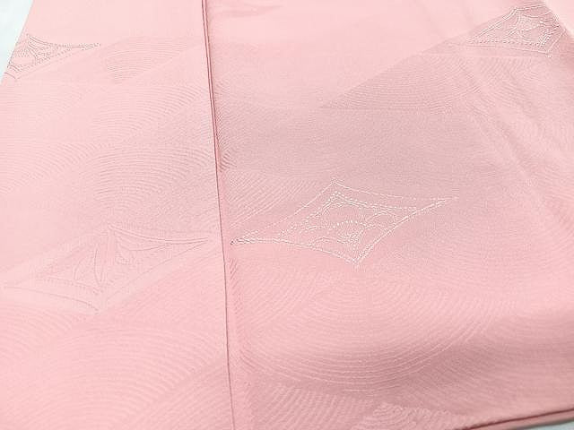 平和屋着物■上質な色無地　花菱地紋　珊瑚色　正絹　逸品　CABN2038xe