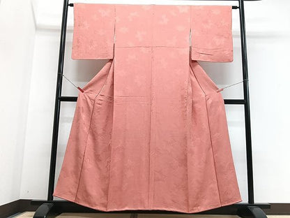 平和屋着物■上質な色無地　舞楓地紋　黄丹色　正絹　逸品　CABN2040xe