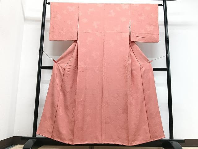 平和屋着物■上質な色無地　舞楓地紋　黄丹色　正絹　逸品　CABN2040xe