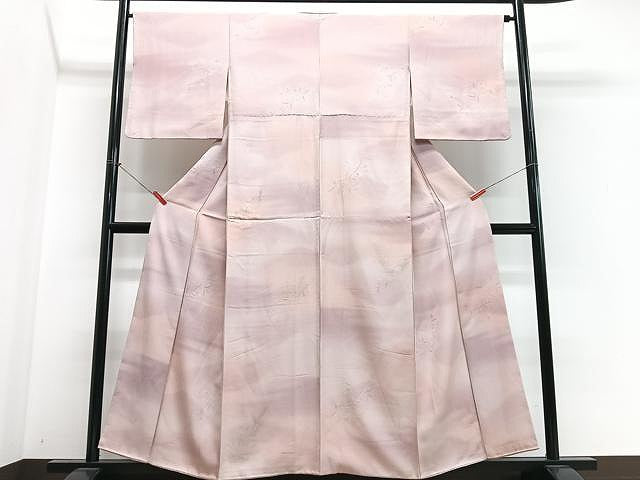 平和屋着物■上質な小紋　枝葉地紋　暈し染め　正絹　逸品　CABN2041xe