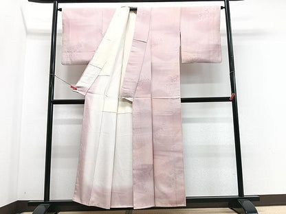 平和屋着物■上質な小紋　枝葉地紋　暈し染め　正絹　逸品　CABN2041xe