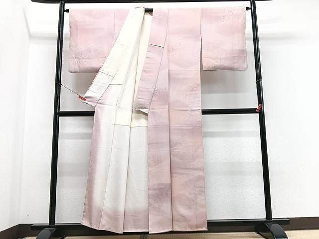 平和屋着物■上質な小紋　枝葉地紋　暈し染め　正絹　逸品　CABN2041xe