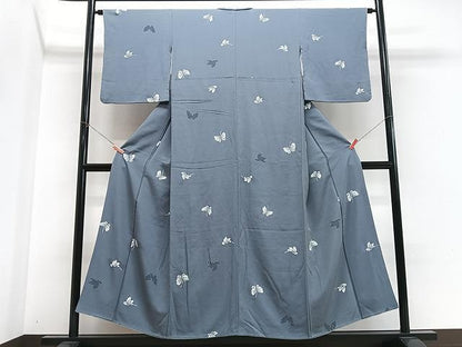 平和屋着物■上質な小紋　型染め　舞蝶文　正絹　逸品　CABN2043xe