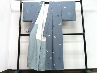 平和屋着物■上質な小紋　型染め　舞蝶文　正絹　逸品　CABN2043xe