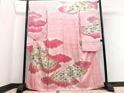 平和屋着物■豪華振袖　駒刺繍　七宝青海波文　暈し染め　金彩　正絹　逸品　CABN2047xe